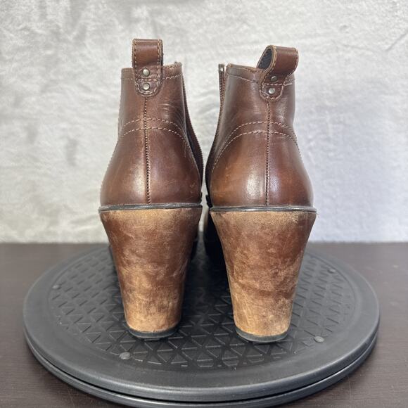 Dansko Women's Fawn Boot Size 40 / 9.5 Wedge Platform Bootie Brown Leather Comfy - Picture 4 of 9